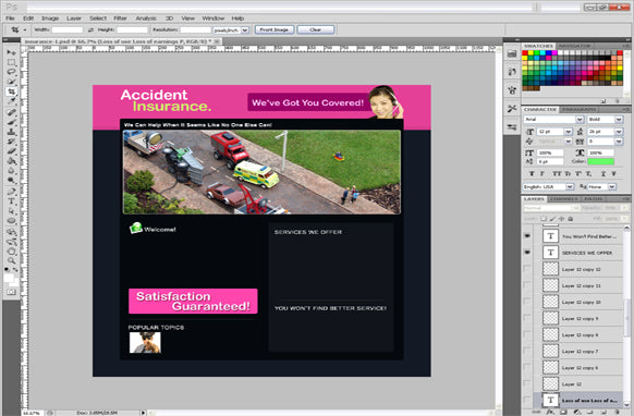 Accident Insurance PSD Template