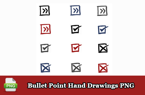 Bullet Point Hand Drawings PNG