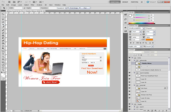 Hip Hop Dating PSD Template