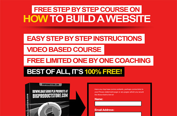 Its Red HTML PSD Squeeze Page Template