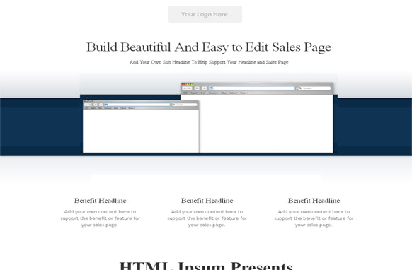 Large Header Style HTML and PSD Template