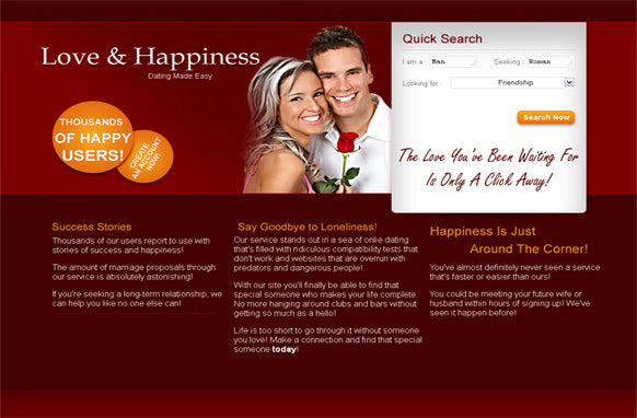Love and Happiness HTML and PSD Template
