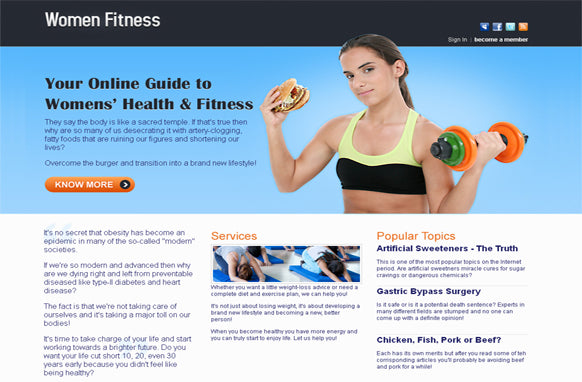 Women Fitness HTML and PSD Template