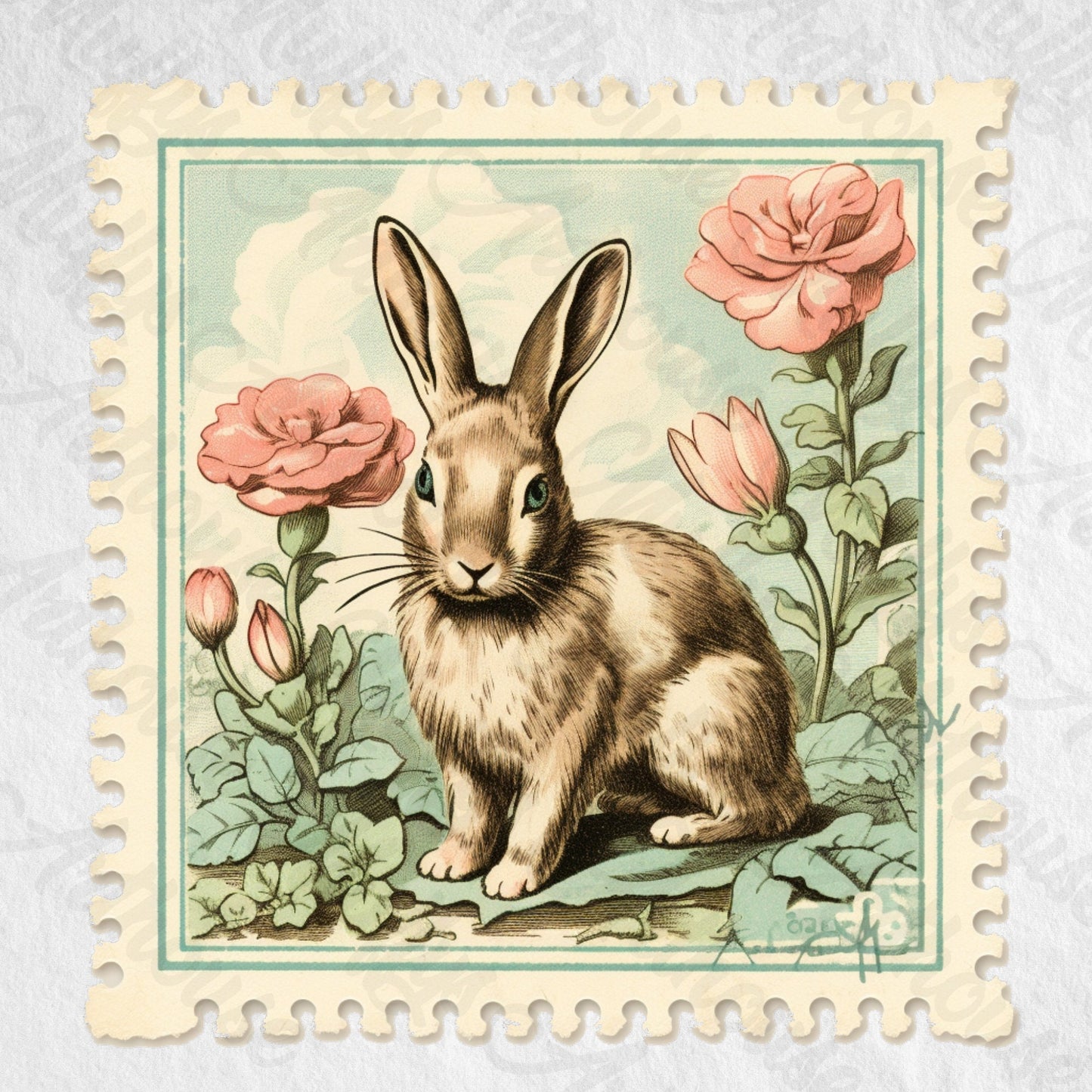 easter vintage stamps cliparts,downloadable easter print,card making,junk journal kit,easter elements,vintage easter figures,printful easter