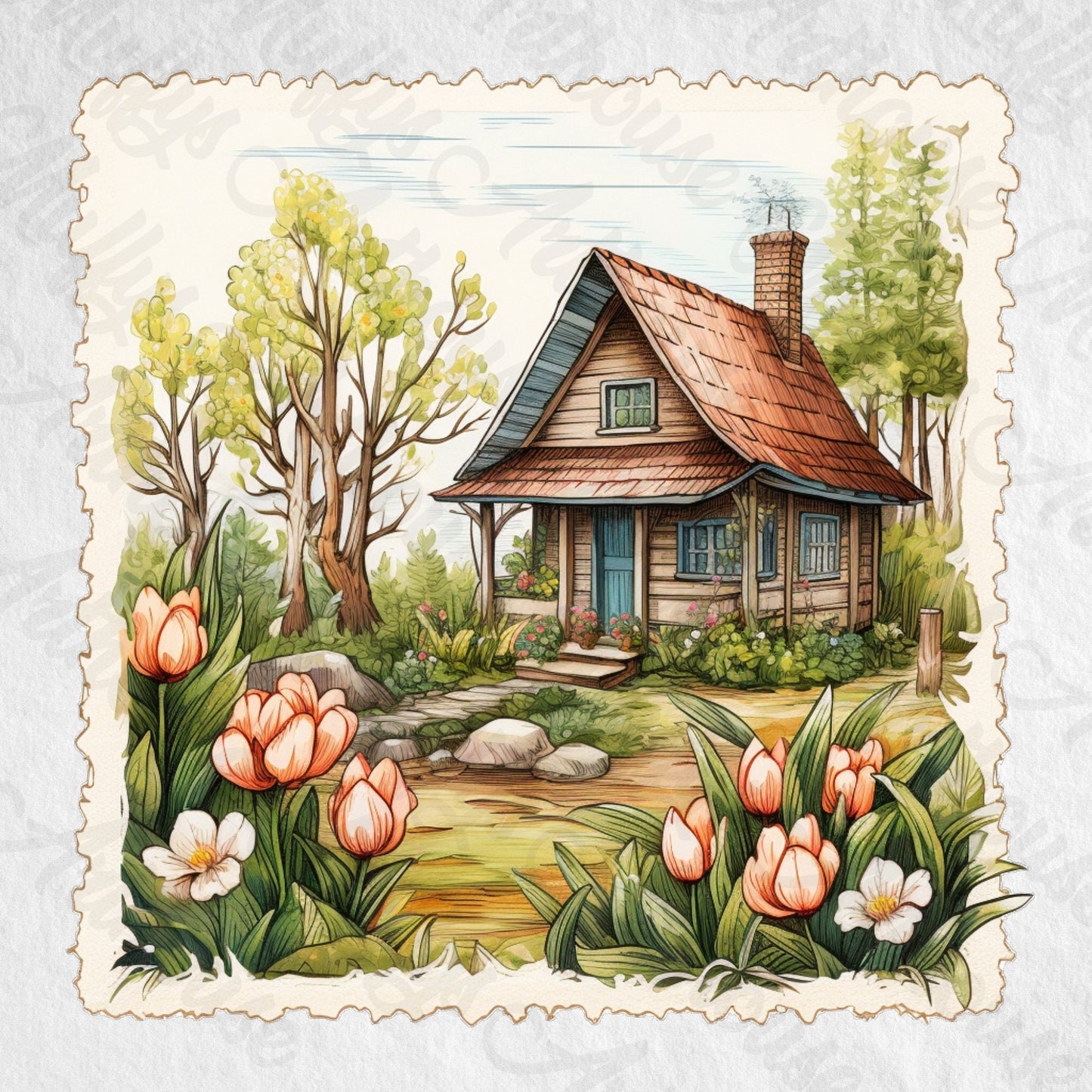 easter vintage stamps cliparts,downloadable easter print,card making,junk journal kit,easter elements,vintage easter figures,printful easter