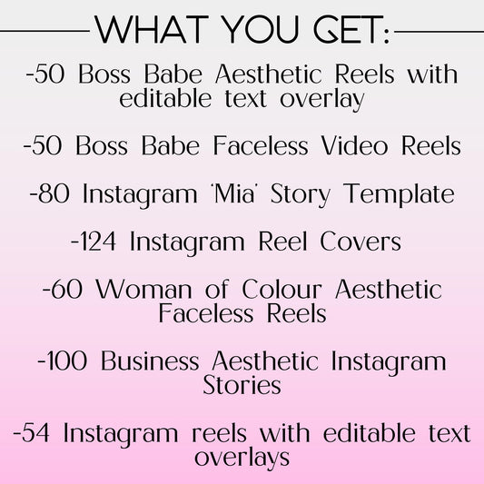 500+ Boss Babe Faceless Video Reels & Stories: Editable Canva Templates with PLR & MRR | Elevate Your Social Media