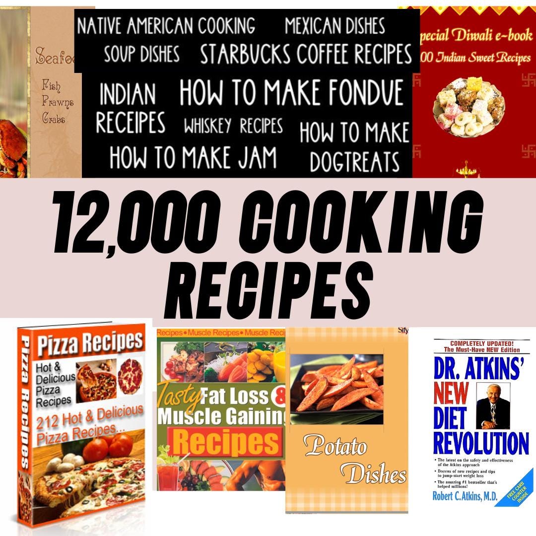 12,000+ PLR Cooking Recipes & Ebooks - Resell for Profit!