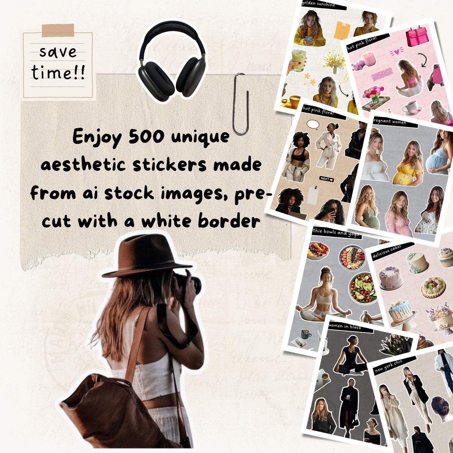 500+ Aesthetic Cozy Carousel Digital Stickers for Instagram & Threads | Canva Ready | MRR & PLR