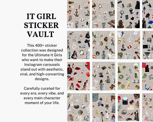 400+ Viral Instagram Carousel Stickers: Aesthetic Canva Templates with MRR & PLR Rights