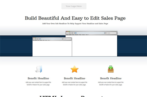 Large Header Style HTML PSD Sales Page Template