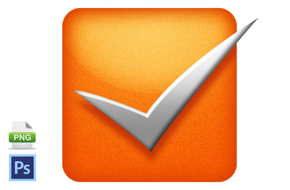 Orange Checkbox PSD PNG Image