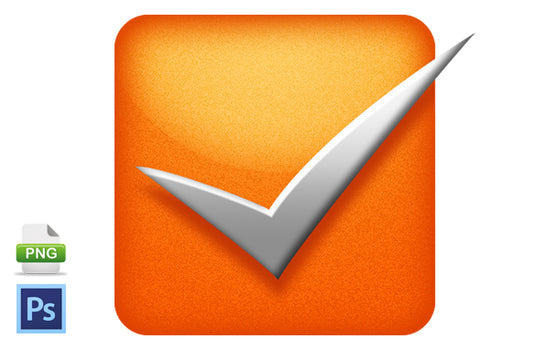 Orange Checkbox PSD PNG Image
