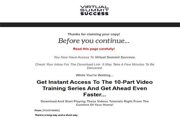Virtual Summit Success Upgrade Package