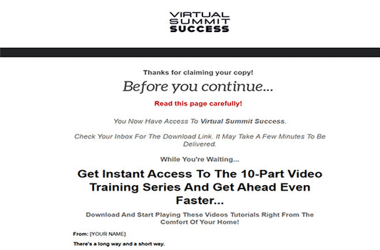Virtual Summit Success Upgrade Package