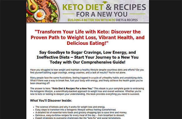 Product Description  Transform Your Life with Keto: Discover the Proven Path to Weight Loss, Vibrant Health, and Delicious Eating!