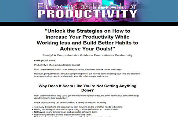 Procrastinator Productivity