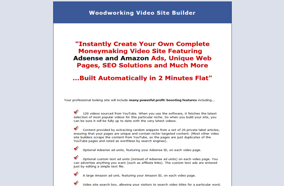 Woodworking Video Site Builder