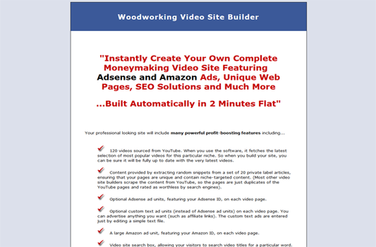 Woodworking Video Site Builder