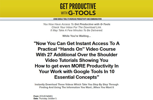 Get Productive With G Tools Upgrade Package