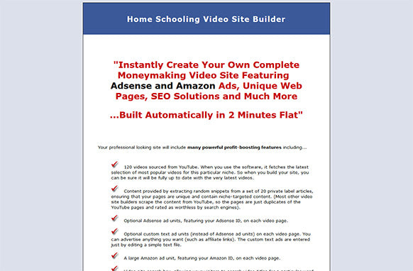 Home Schooling Video Site Builder