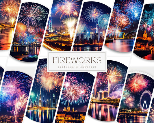 Fireworks Around the World Clipart Bundle | 12 High-Res Graphics | Digital Download | Commercial Use