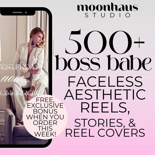 500+ Boss Babe Faceless Video Reels & Stories: Editable Canva Templates with PLR & MRR | Elevate Your Social Media