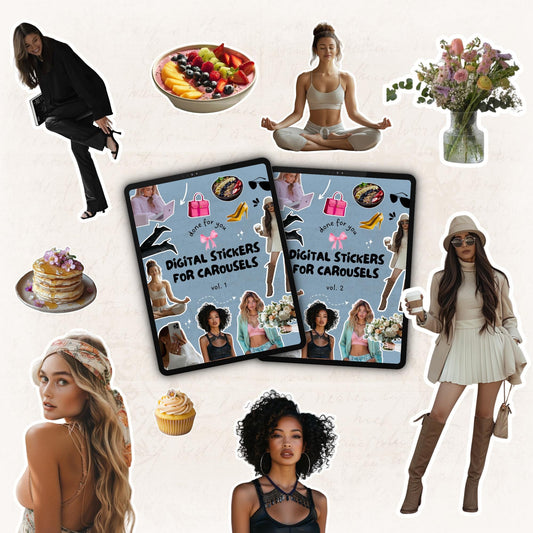 500+ Aesthetic Cozy Carousel Digital Stickers for Instagram & Threads | Canva Ready | MRR & PLR