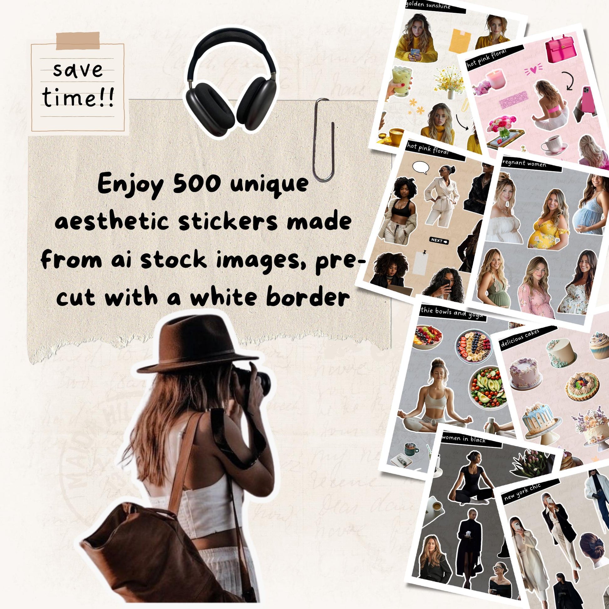 500+ Aesthetic Cozy Carousel Digital Stickers for Instagram & Threads | Canva Ready | MRR & PLR
