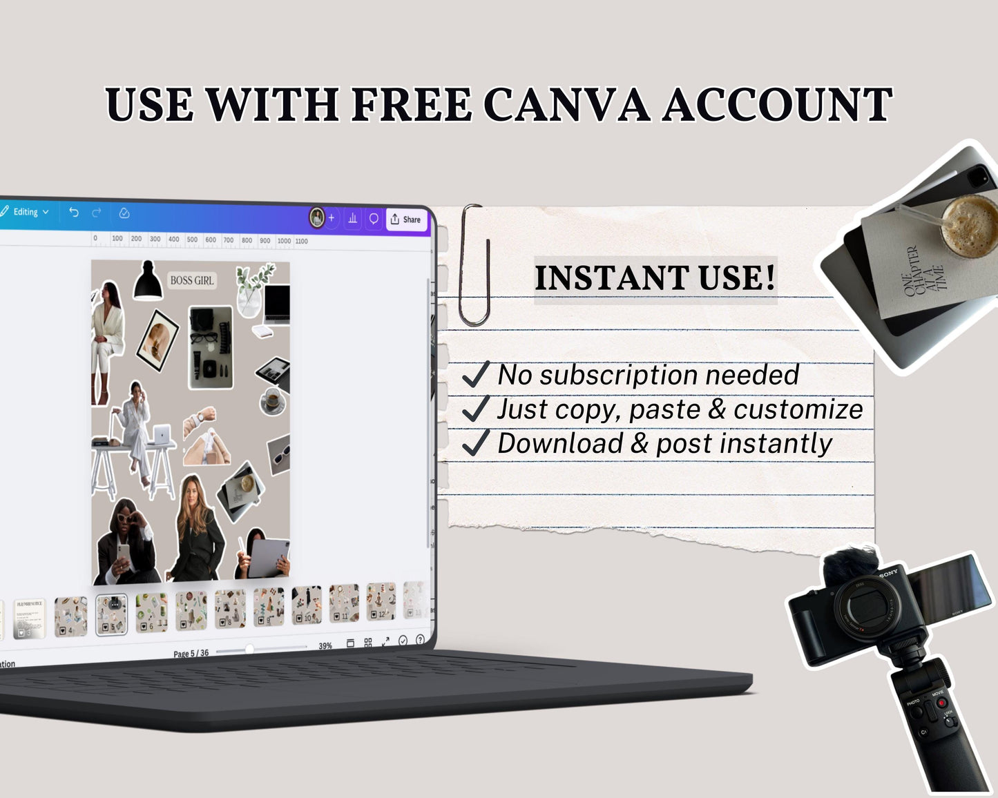 400+ Viral Instagram Carousel Stickers: Aesthetic Canva Templates with MRR & PLR Rights