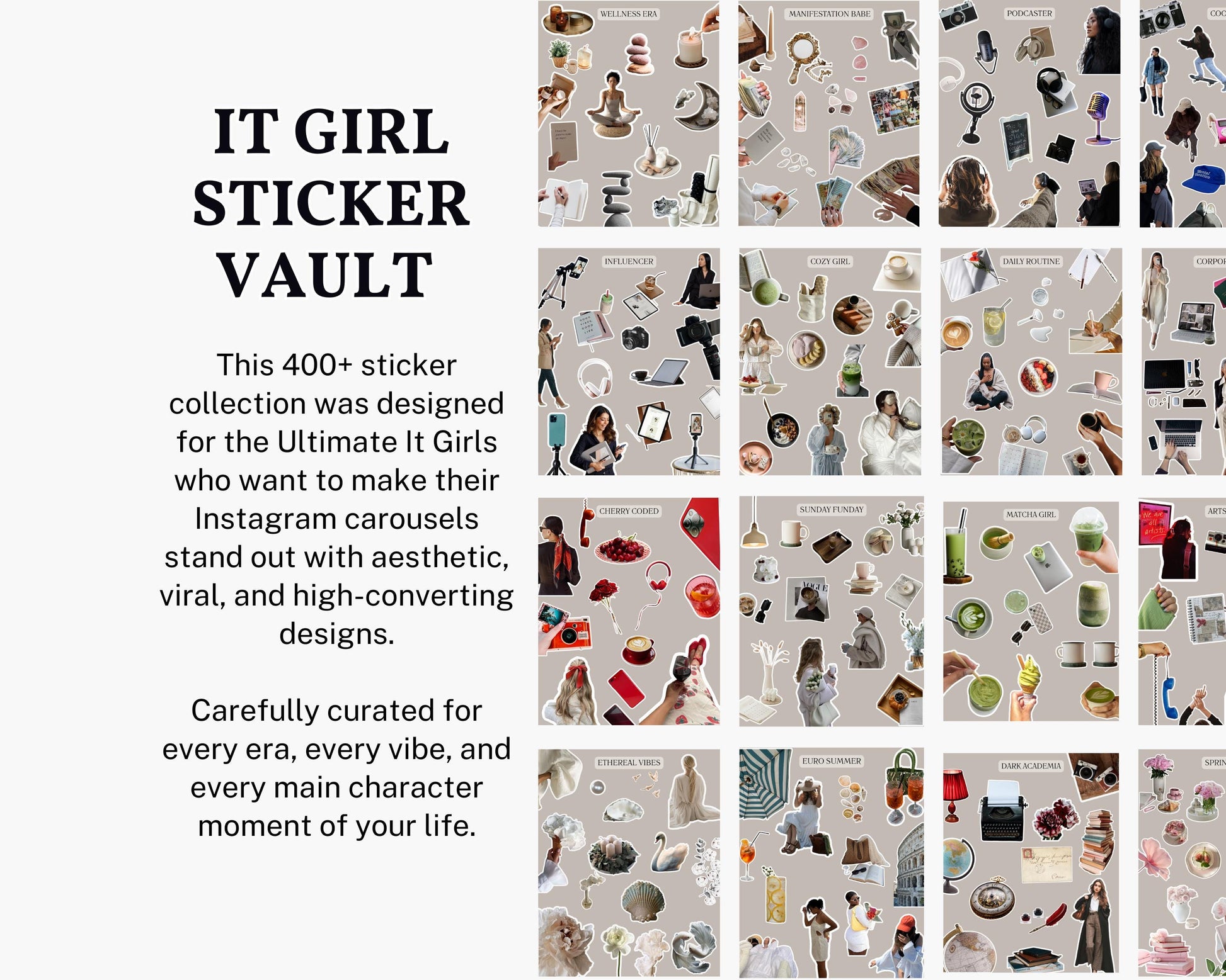 400+ Viral Instagram Carousel Stickers: Aesthetic Canva Templates with MRR & PLR Rights