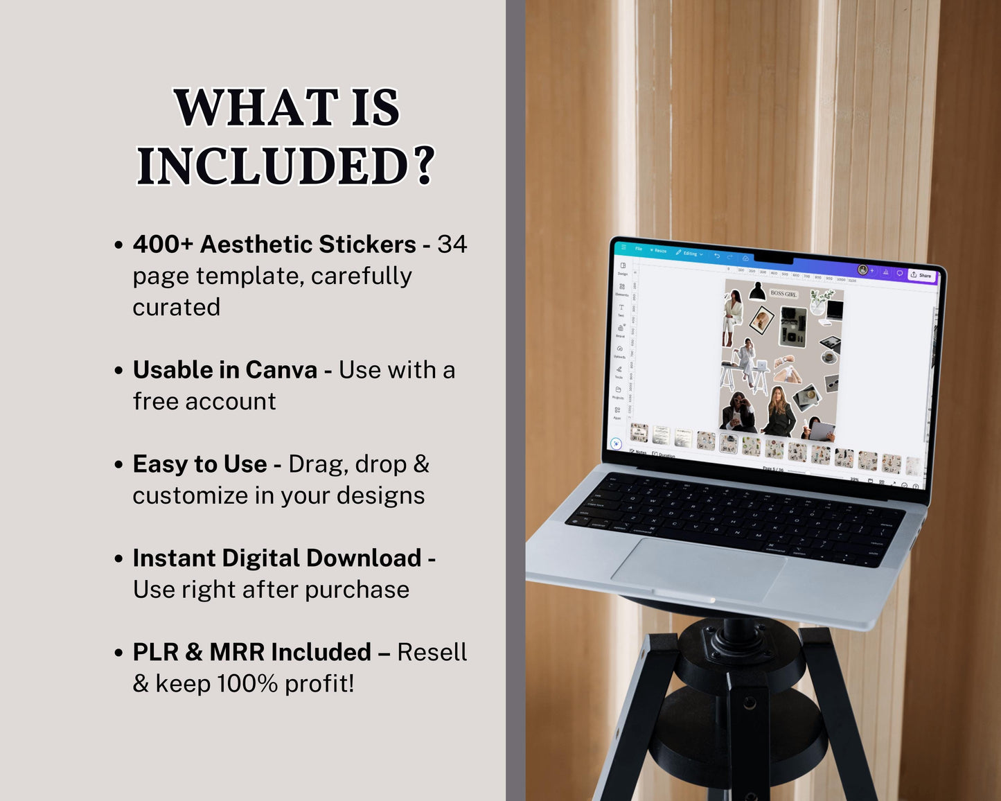 400+ Viral Instagram Carousel Stickers: Aesthetic Canva Templates with MRR & PLR Rights