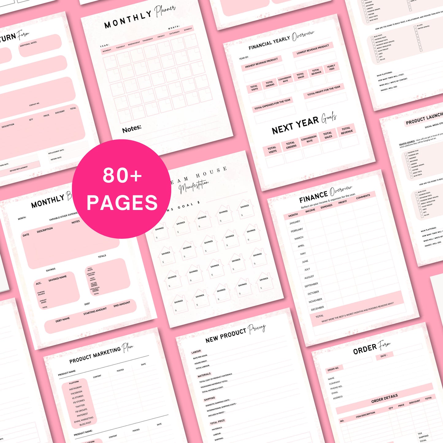 Ultimate Business Planner Bundle | Small Business Planner, Canva Templates & Resell Rights, Passive Income, Printable Planner, Business Plan