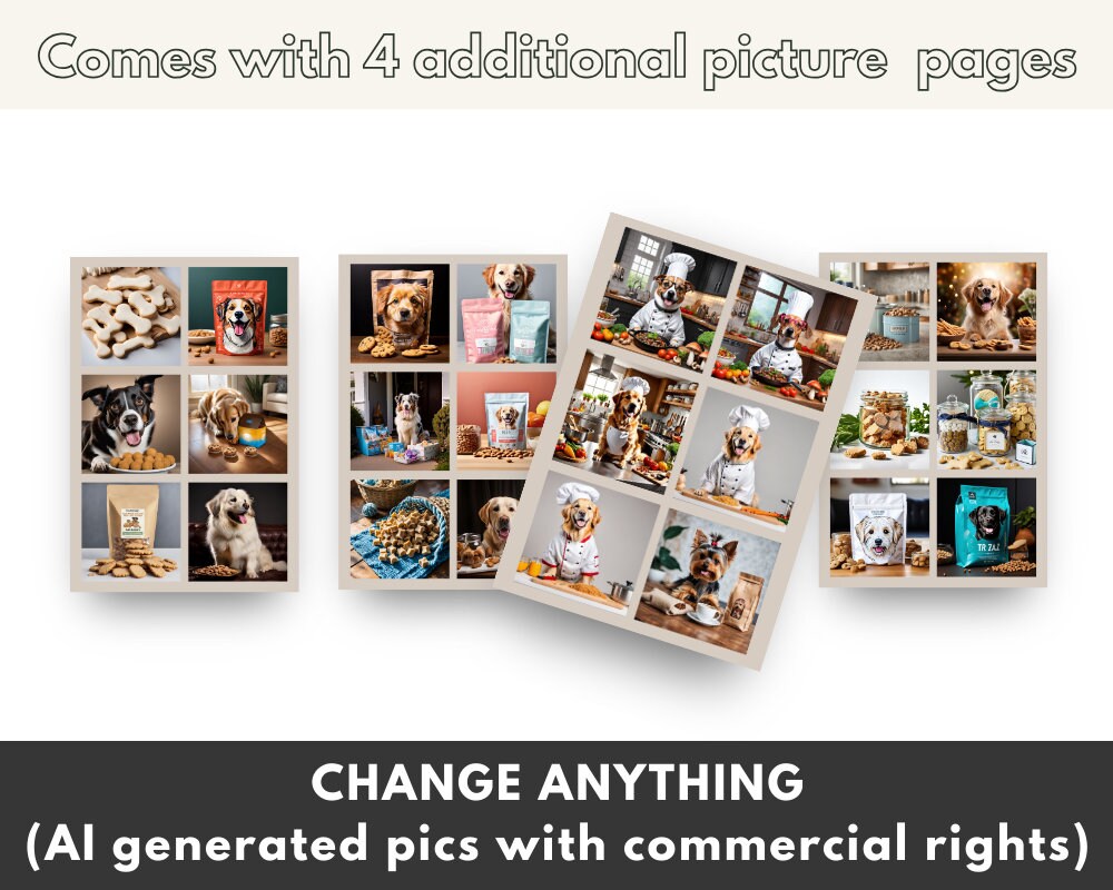 Dog Treat Recipe Book: Canva Template with Resell Rights (PDF)  🐶Here's your Dog Recipe Book (MRR + PLR) with full resale rights