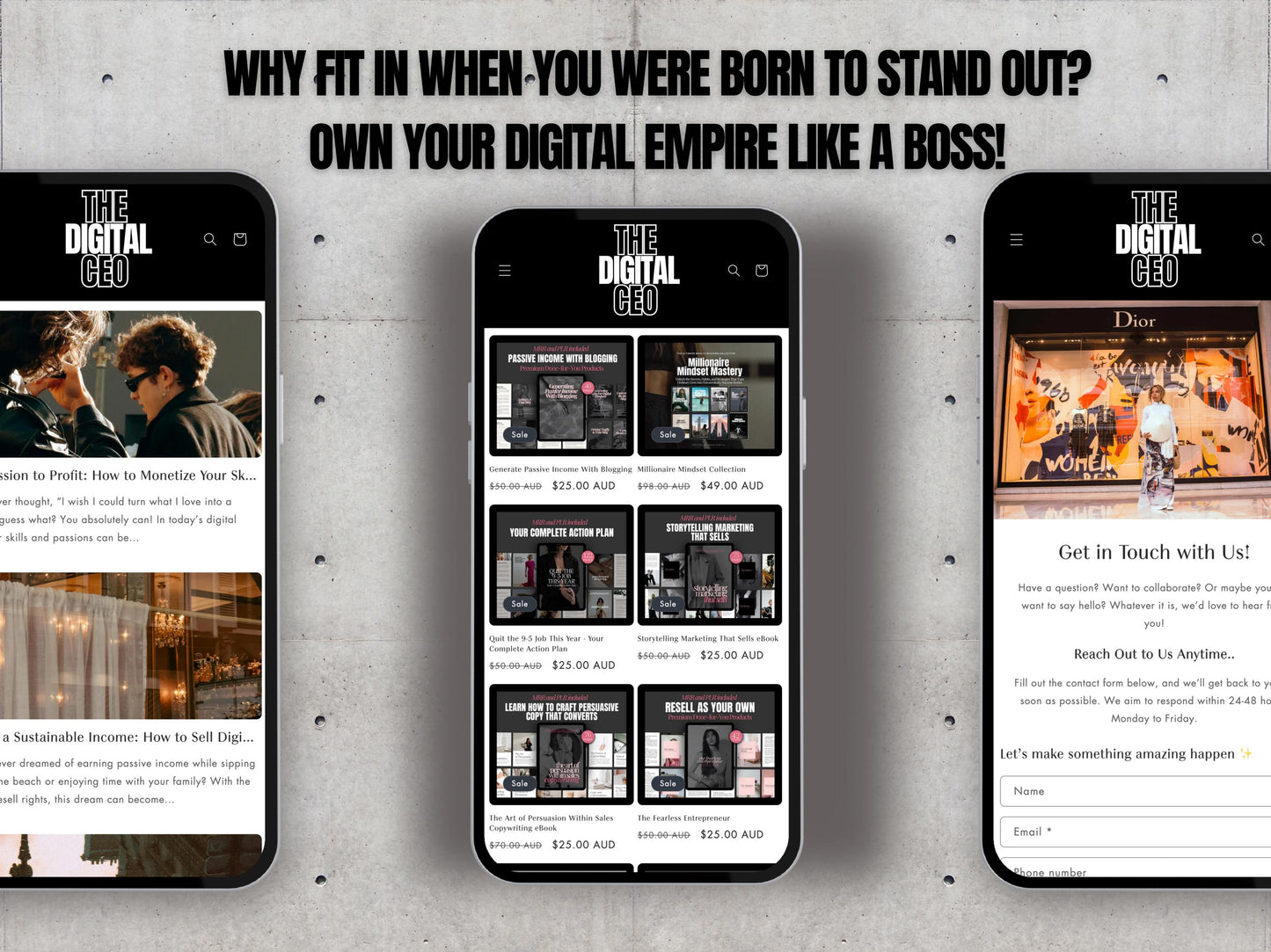 Shopify Store Theme Digital Products | High Converting DFY Website Template | MRR PLR Bundle Passive Income Kit Solution  Build Your Digital Empire with The Digital CEO Shopify Theme