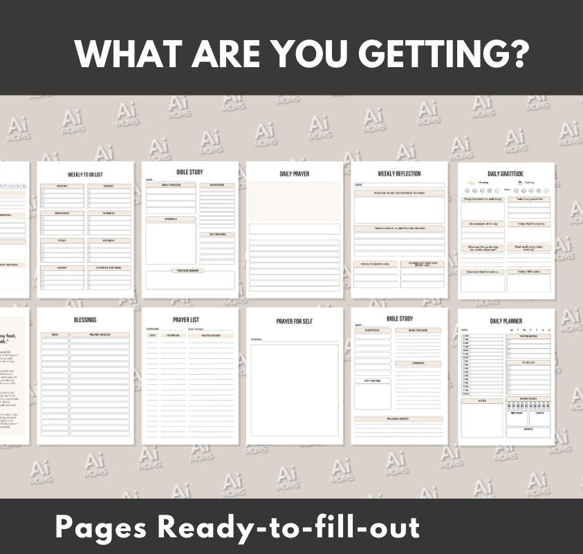 Free Bible Study Journal: Prayer Workbook, Verse Analysis (Canva Template, MRR)  Grab this Canva Template Link for a Bible Study Journal